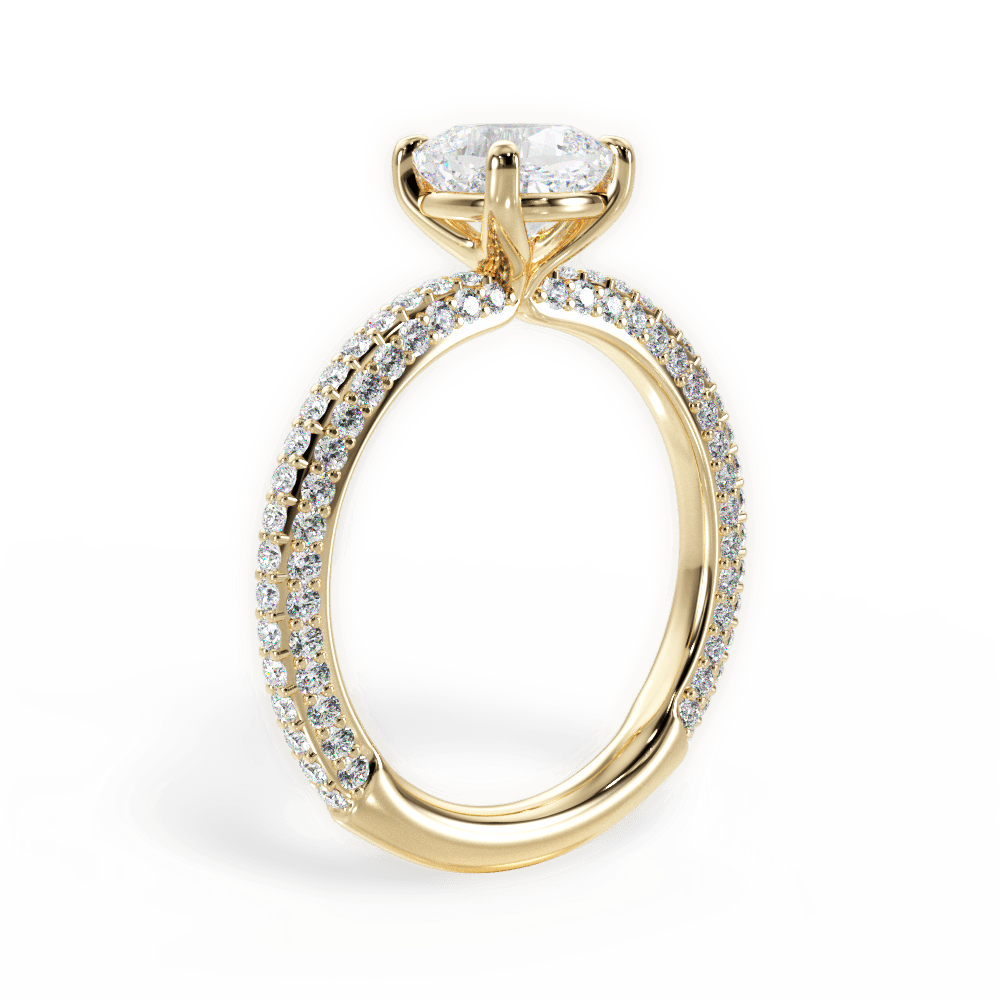 Kristen Cushion Cut Lab Grown Diamond 18Kt Yellow Gold Engagement Ring - View 4