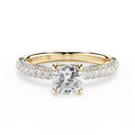 Kylie Cushion Cut Lab Grown Diamond 18Kt Yellow Gold Engagement Ring