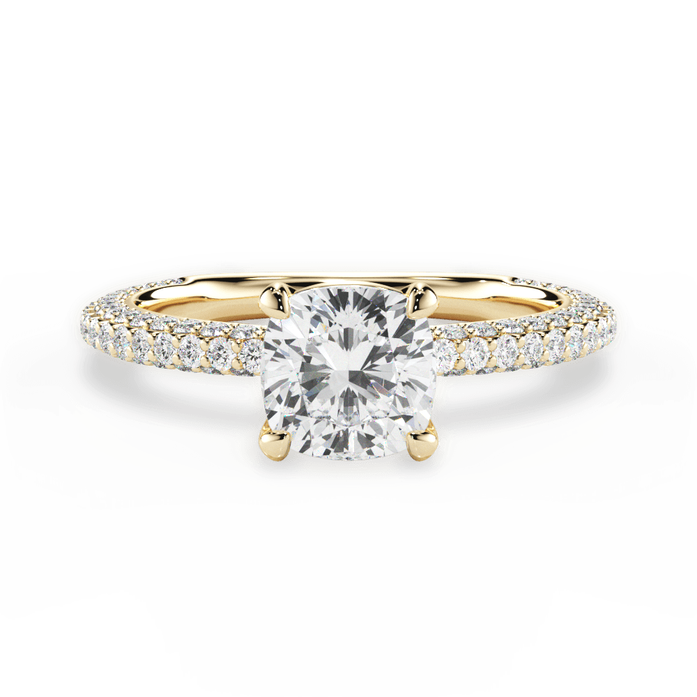 Kristen Cushion Cut Lab Grown Diamond 18Kt Yellow Gold Engagement Ring