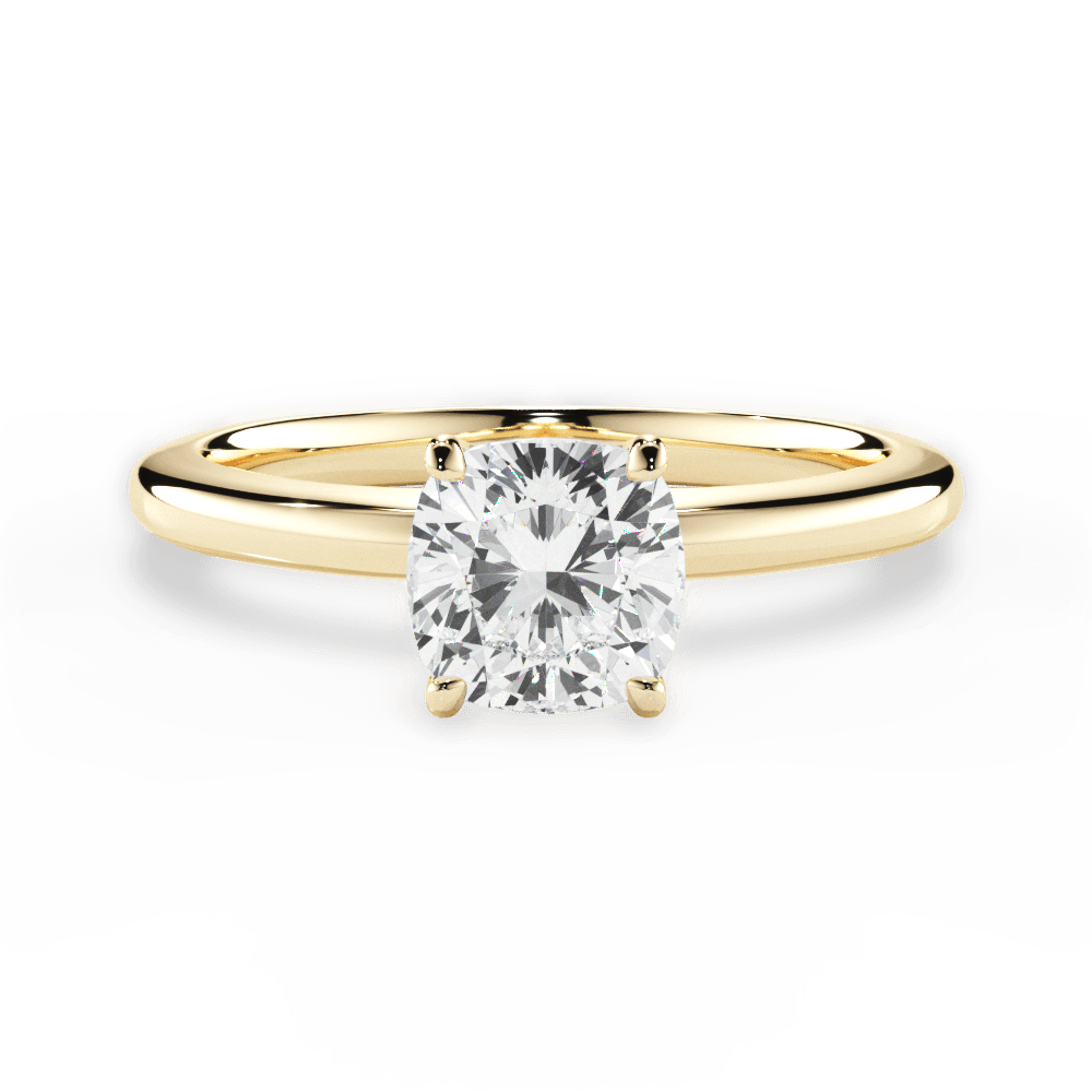 Cara Cushion Cut Lab Grown Diamond 18Kt Yellow Gold Engagement Ring
