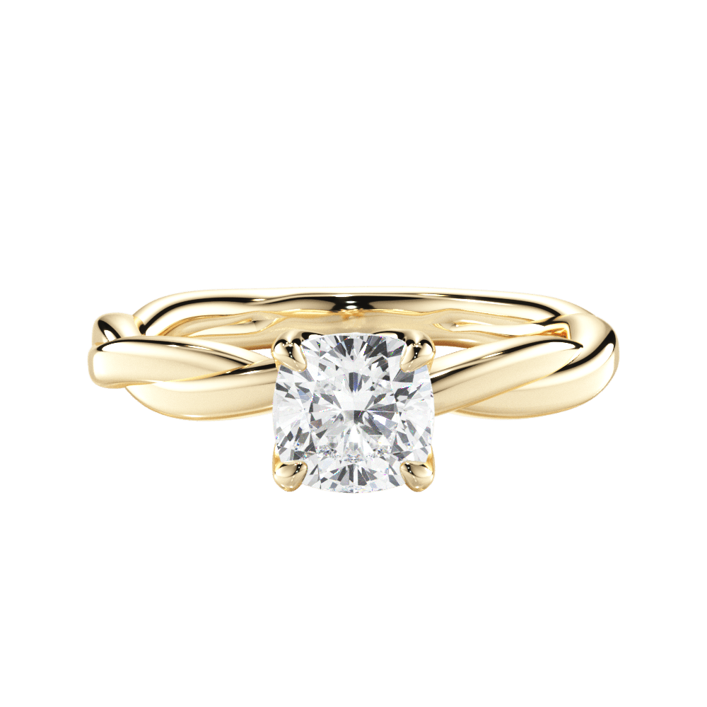 Bianca Cushion Cut Lab Grown Diamond 18Kt Yellow Gold Engagement Ring