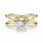 Ada Cushion Cut Lab Grown Diamond 18Kt Yellow Gold Engagement Ring