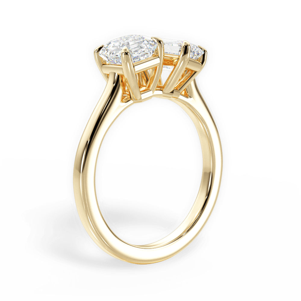 Leticia Emerald Cut Lab Grown Diamond 18Kt Yellow Gold Engagement Ring - View 3