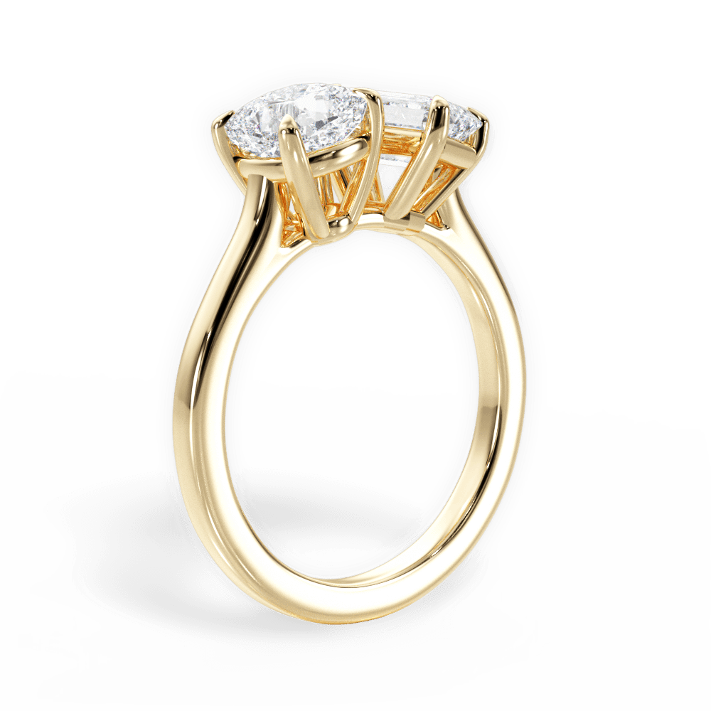 Lila Emerald Cut Lab Grown Diamond 18Kt Yellow Gold Engagement Ring - View 4