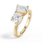 Lila Emerald Cut Lab Grown Diamond 18Kt Yellow Gold Engagement Ring - View 2