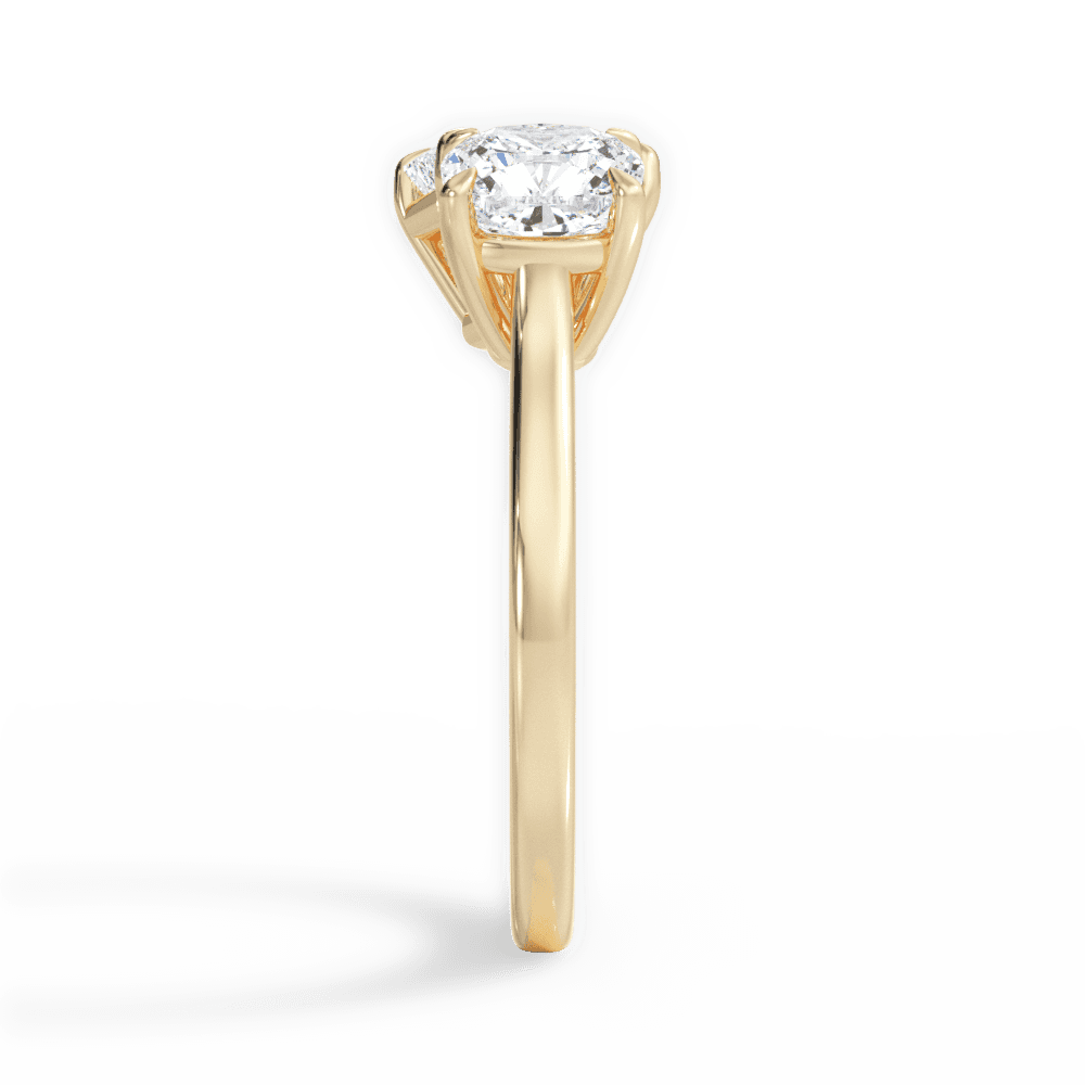 Lila Emerald Cut Lab Grown Diamond 18Kt Yellow Gold Engagement Ring - View 3