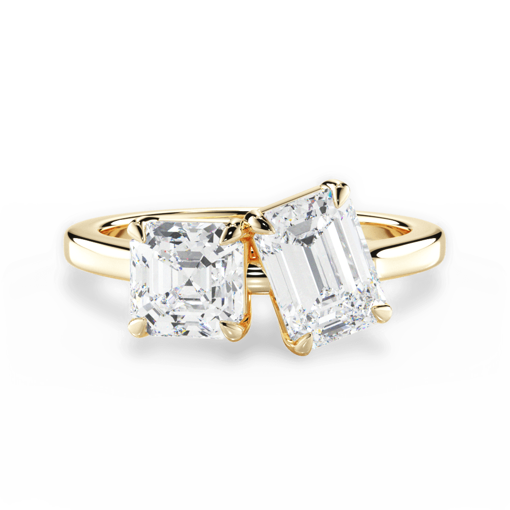 Leticia Emerald Cut Lab Grown Diamond 18Kt Yellow Gold Engagement Ring