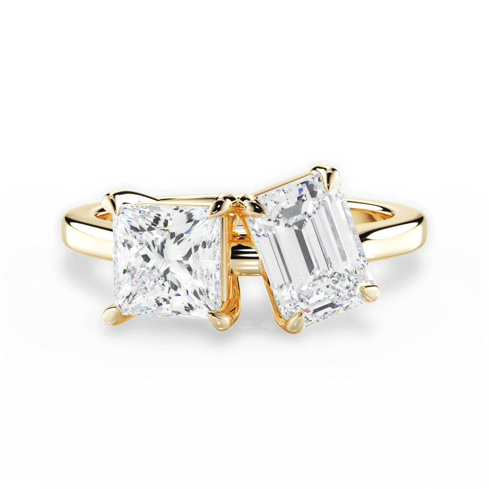Lorraine Emerald Cut Lab Grown Diamond 18Kt Yellow Gold Engagement Ring