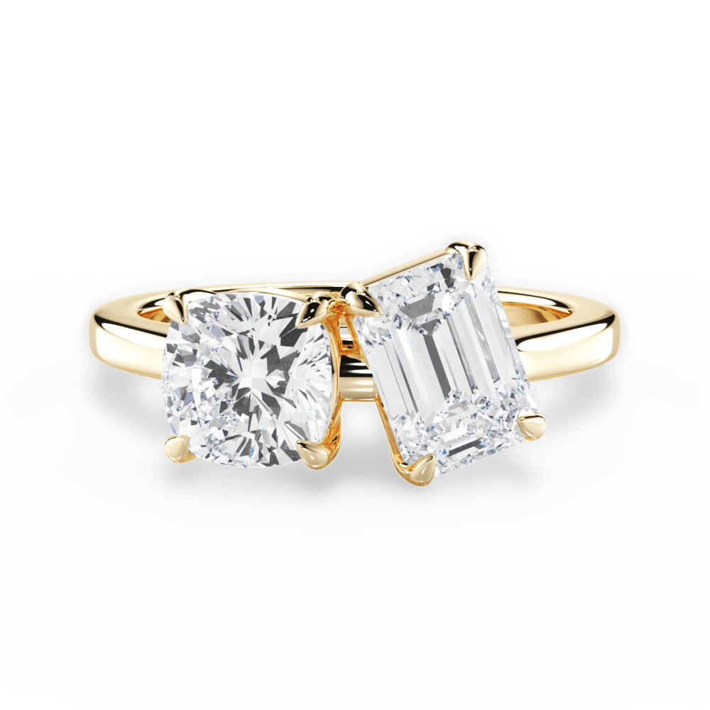 Ellen Emerald Cut Lab Grown Diamond 18Kt Yellow Gold Engagement Ring