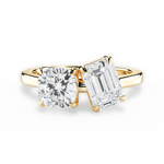Lila Emerald Cut Lab Grown Diamond 18Kt Yellow Gold Engagement Ring
