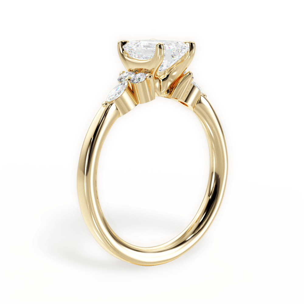 Cynthia Emerald Cut Lab Grown Diamond 18Kt Yellow Gold Engagement Ring - View 2