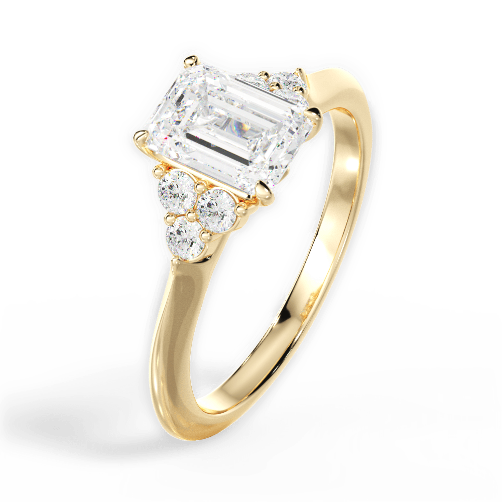 Celeste Emerald Cut Lab Grown Diamond 18Kt Yellow Gold Engagement Ring - View 4