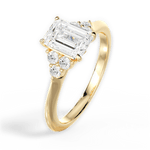 Celeste Emerald Cut Lab Grown Diamond 18Kt Yellow Gold Engagement Ring - View 4