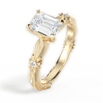 Claire Emerald Cut Lab Grown Diamond 18Kt Yellow Gold Engagement Ring - View 2