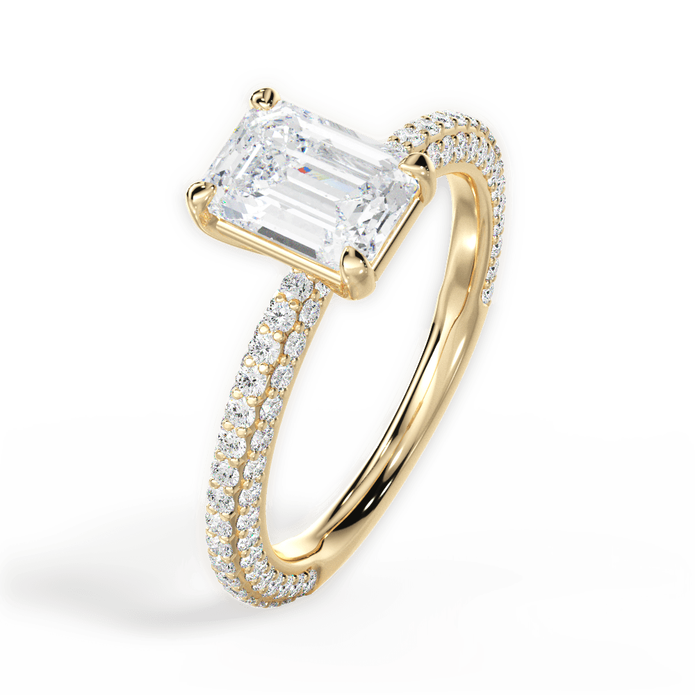 Kristen Emerald Cut Lab Grown Diamond 18Kt Yellow Gold Engagement Ring - View 4