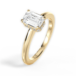 Brianna Emerald Cut Lab Grown Diamond 18Kt Yellow Gold Engagement Ring - View 3