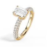 Kylie Emerald Cut Lab Grown Diamond 18Kt Yellow Gold Engagement Ring - View 4