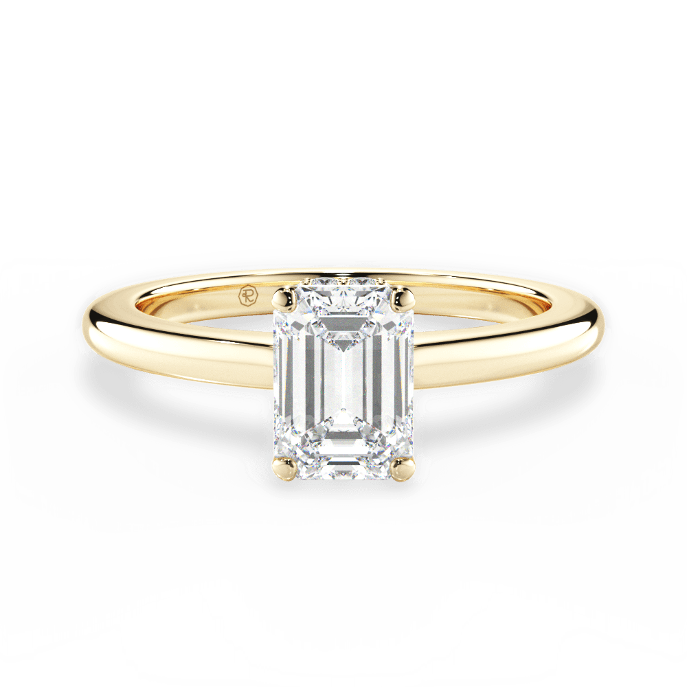 Brianna Emerald Cut Lab Grown Diamond 18Kt Yellow Gold Engagement Ring