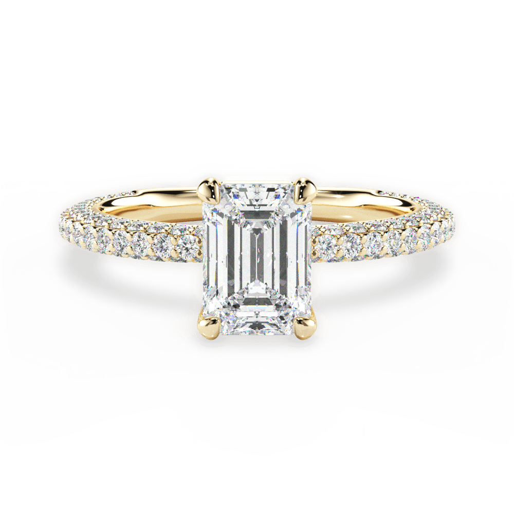 Kristen Emerald Cut Lab Grown Diamond 18Kt Yellow Gold Engagement Ring