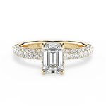 Kylie Emerald Cut Lab Grown Diamond 18Kt Yellow Gold Engagement Ring