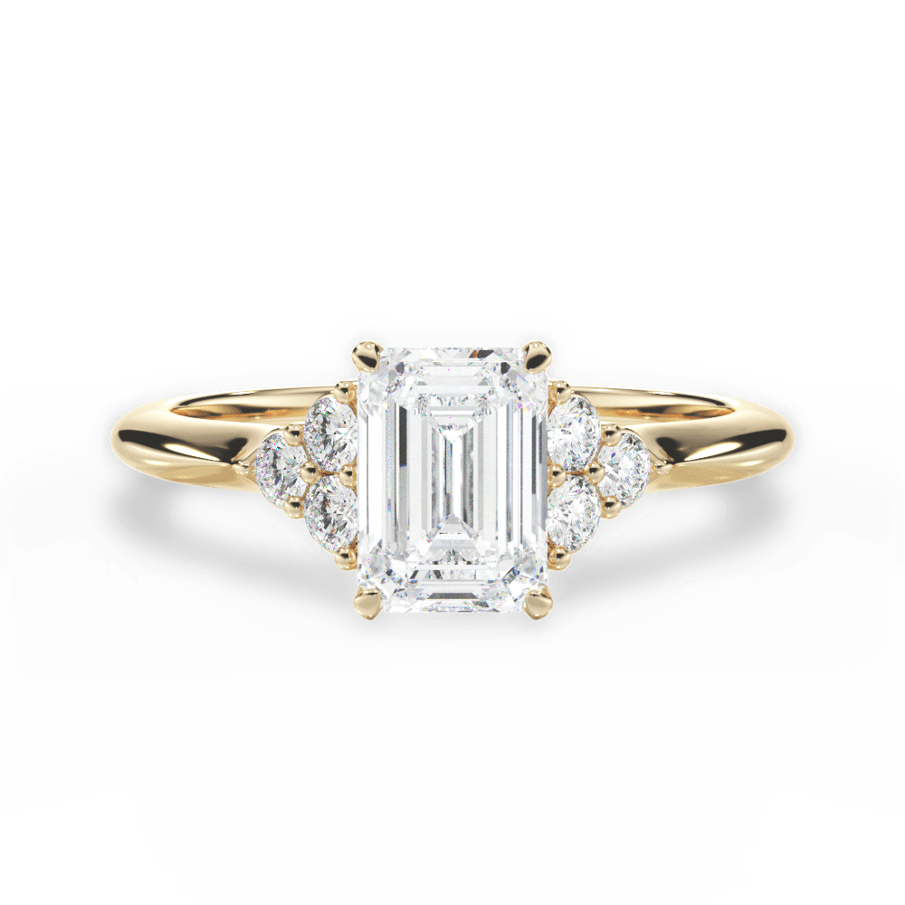 Celeste Emerald Cut Lab Grown Diamond 18Kt Yellow Gold Engagement Ring