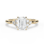 Celeste Emerald Cut Lab Grown Diamond 18Kt Yellow Gold Engagement Ring
