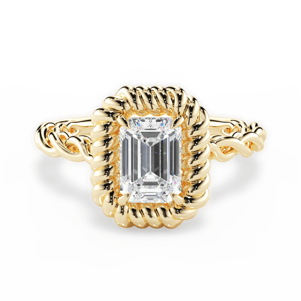 Belinda Emerald Cut Lab Grown Diamond 18Kt Yellow Gold Engagement Ring