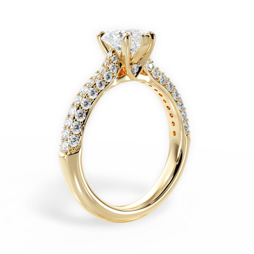 Kira Heart Cut Lab Grown Diamond 18Kt Yellow Gold Engagement Ring - View 4