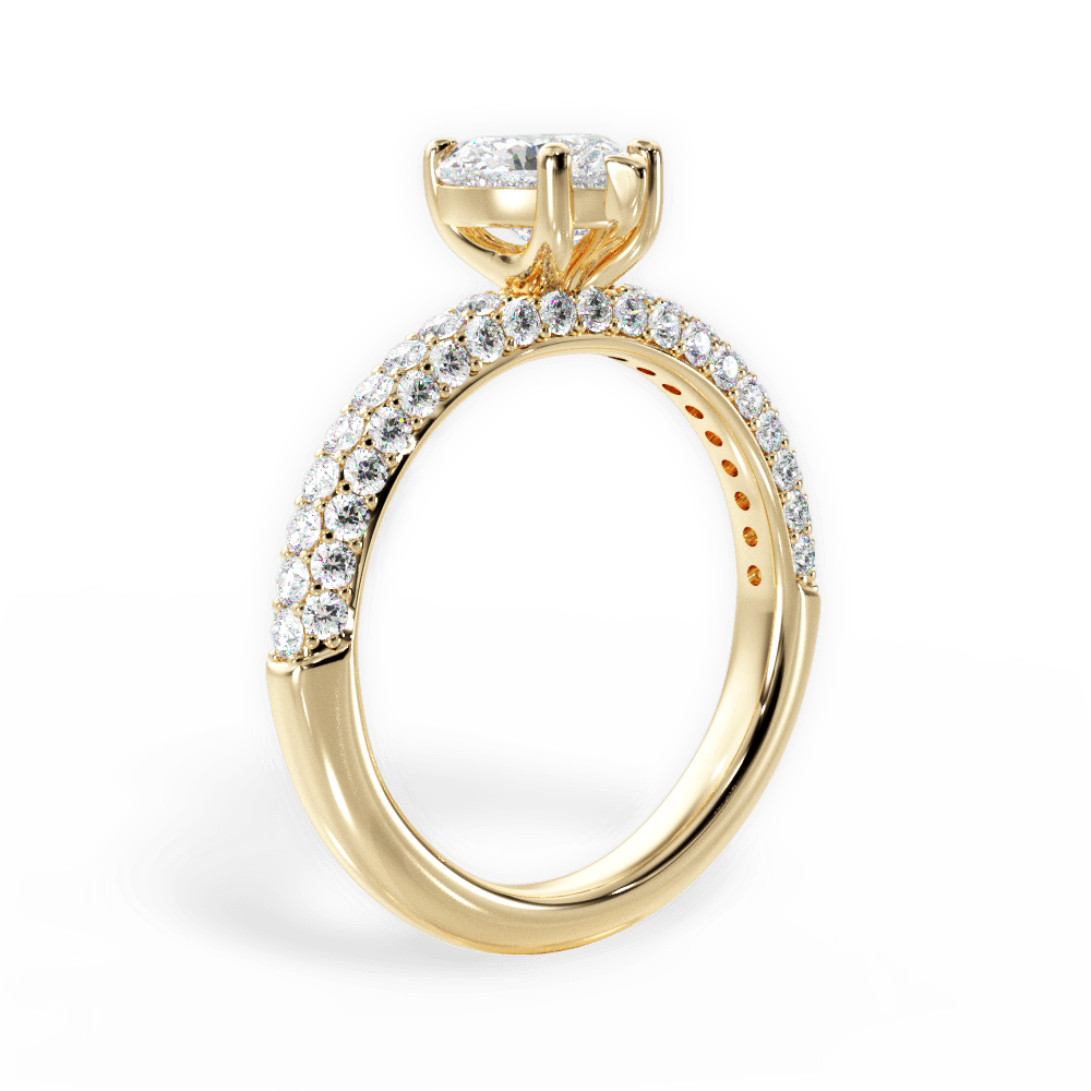 Kylie Heart Cut Lab Grown Diamond 18Kt Yellow Gold Engagement Ring - View 4