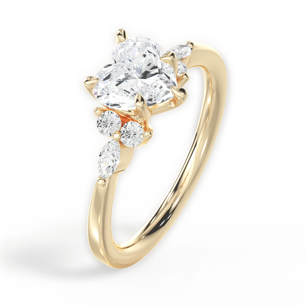 Cynthia Heart Cut Lab Grown Diamond 18Kt Yellow Gold Engagement Ring - View 3