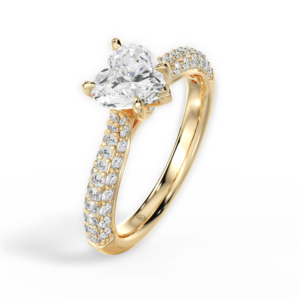 Kira Heart Cut Lab Grown Diamond 18Kt Yellow Gold Engagement Ring - View 2