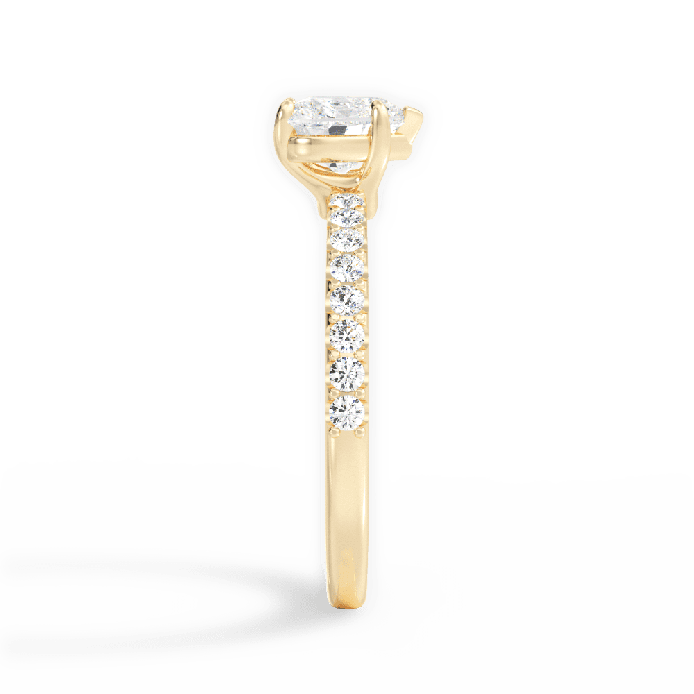 Elsie Heart Cut Lab Grown Diamond 18Kt Yellow Gold Engagement Ring - View 3