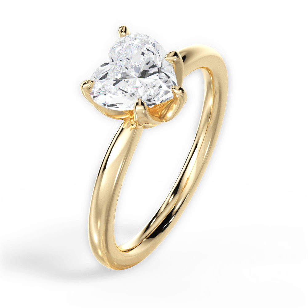 Abigail Heart Cut Lab Grown Diamond 18Kt Yellow Gold Engagement Ring - View 2