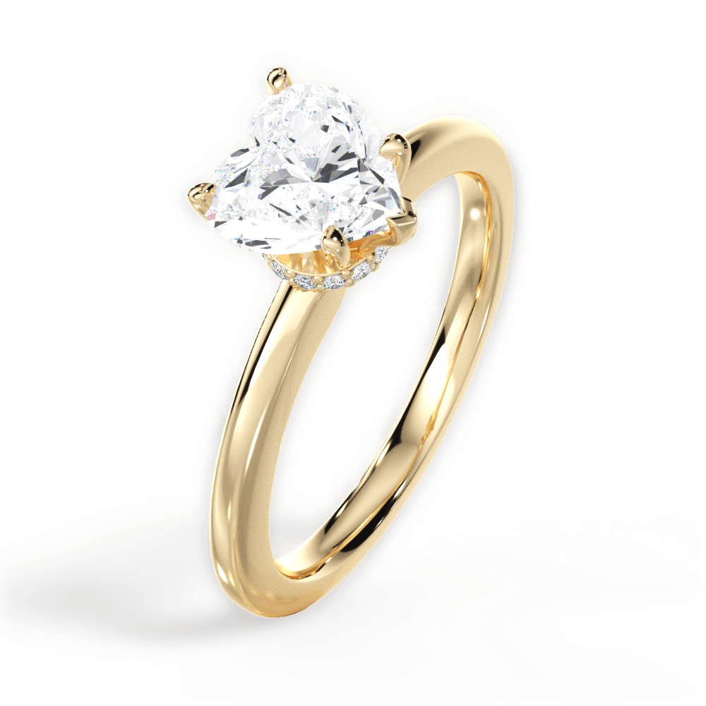Cara Heart Cut Lab Grown Diamond 18Kt Yellow Gold Engagement Ring - View 4