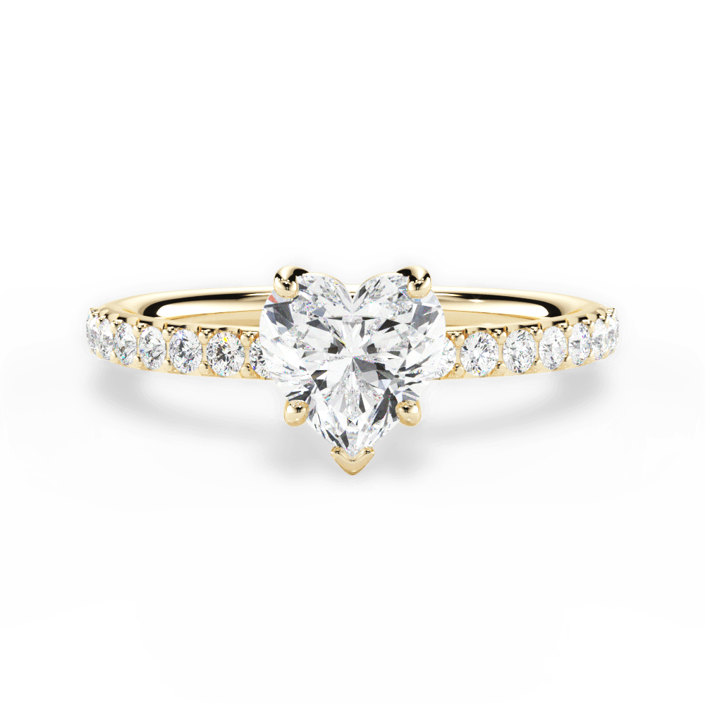 Elsie Heart Cut Lab Grown Diamond 18Kt Yellow Gold Engagement Ring