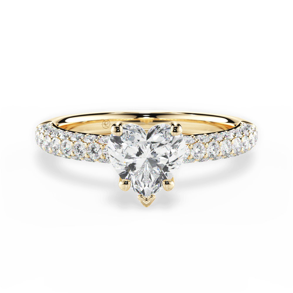 Kylie Heart Cut Lab Grown Diamond 18Kt Yellow Gold Engagement Ring