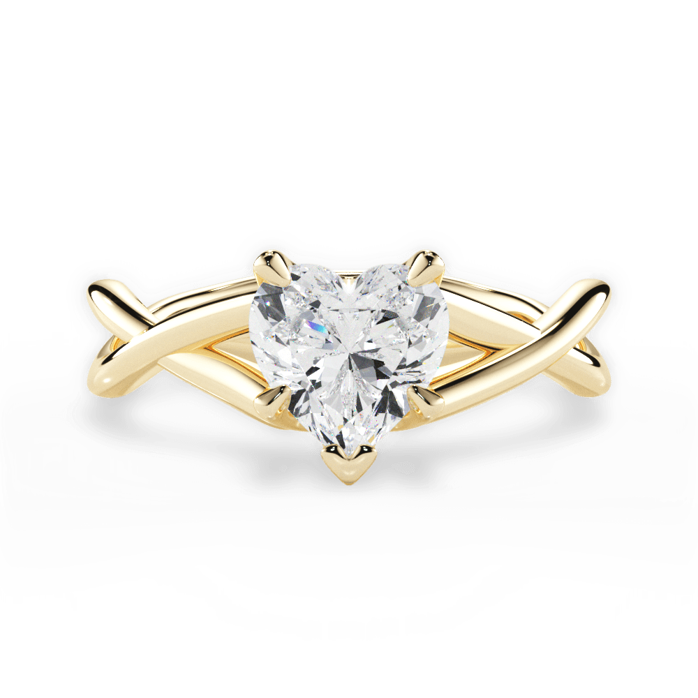 Aubrey Heart Cut Lab Grown Diamond 18Kt Yellow Gold Engagement Ring