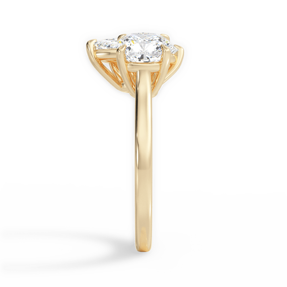 Ellen Marquise Cut Lab Grown Diamond 18Kt Yellow Gold Engagement Ring - View 4