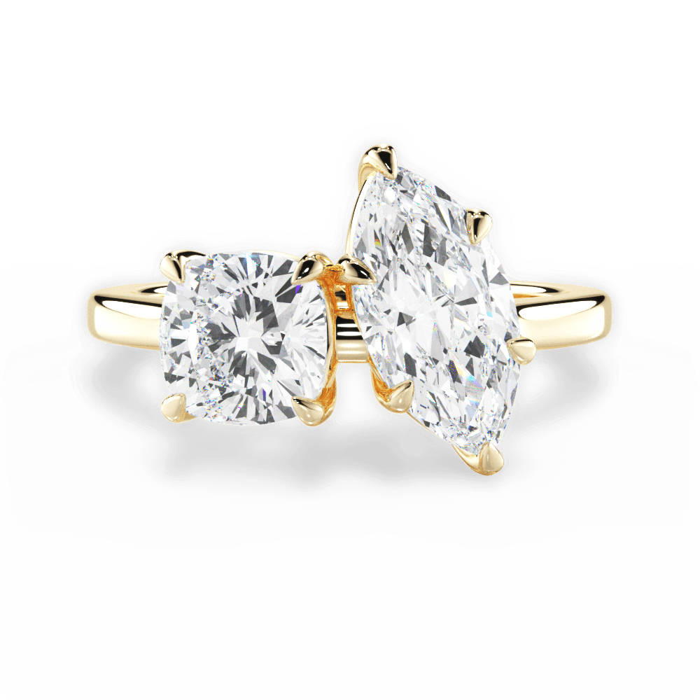 Lila Marquise Cut Lab Grown Diamond 18Kt Yellow Gold Engagement Ring