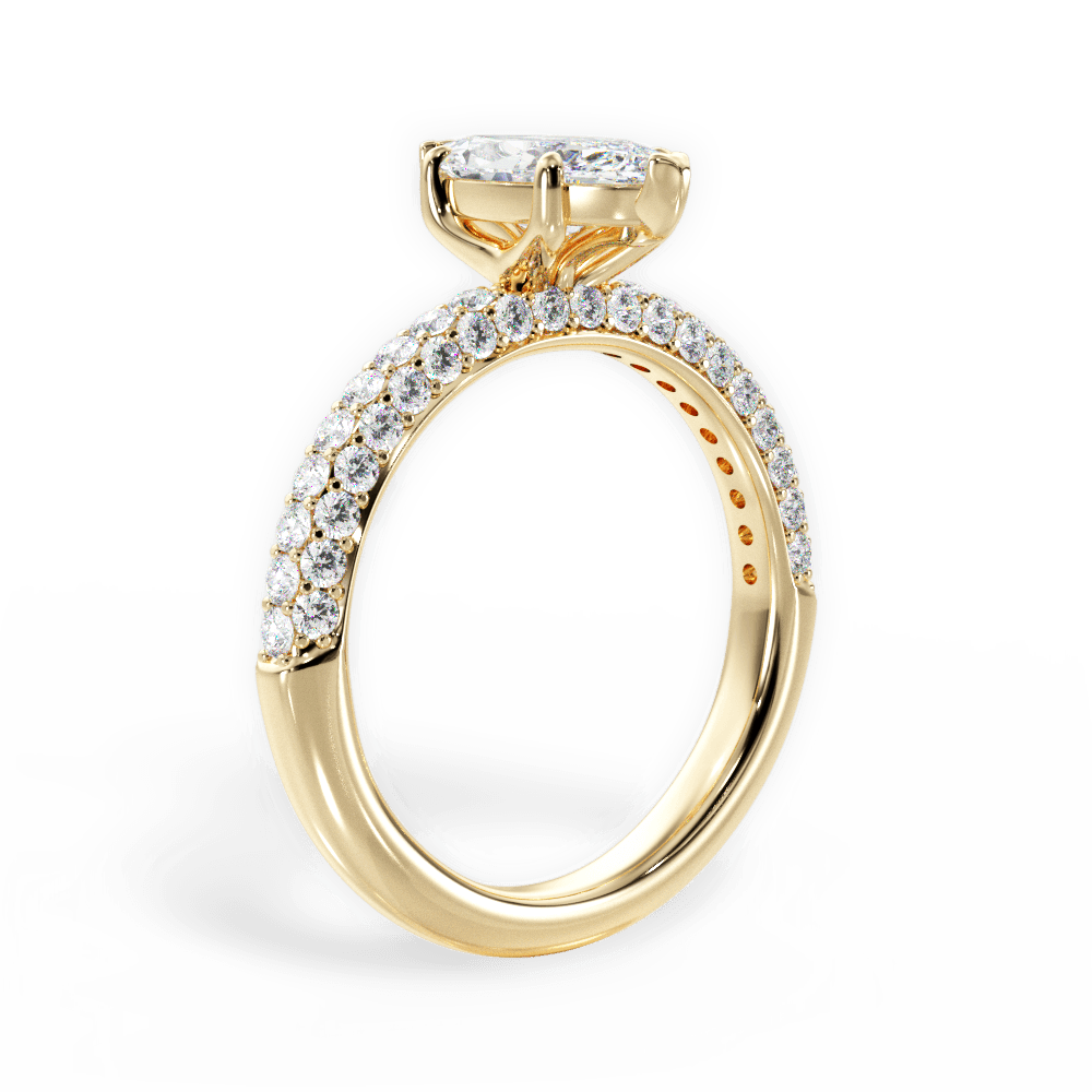Kylie Marquise Cut Lab Grown Diamond 18Kt Yellow Gold Engagement Ring - View 3