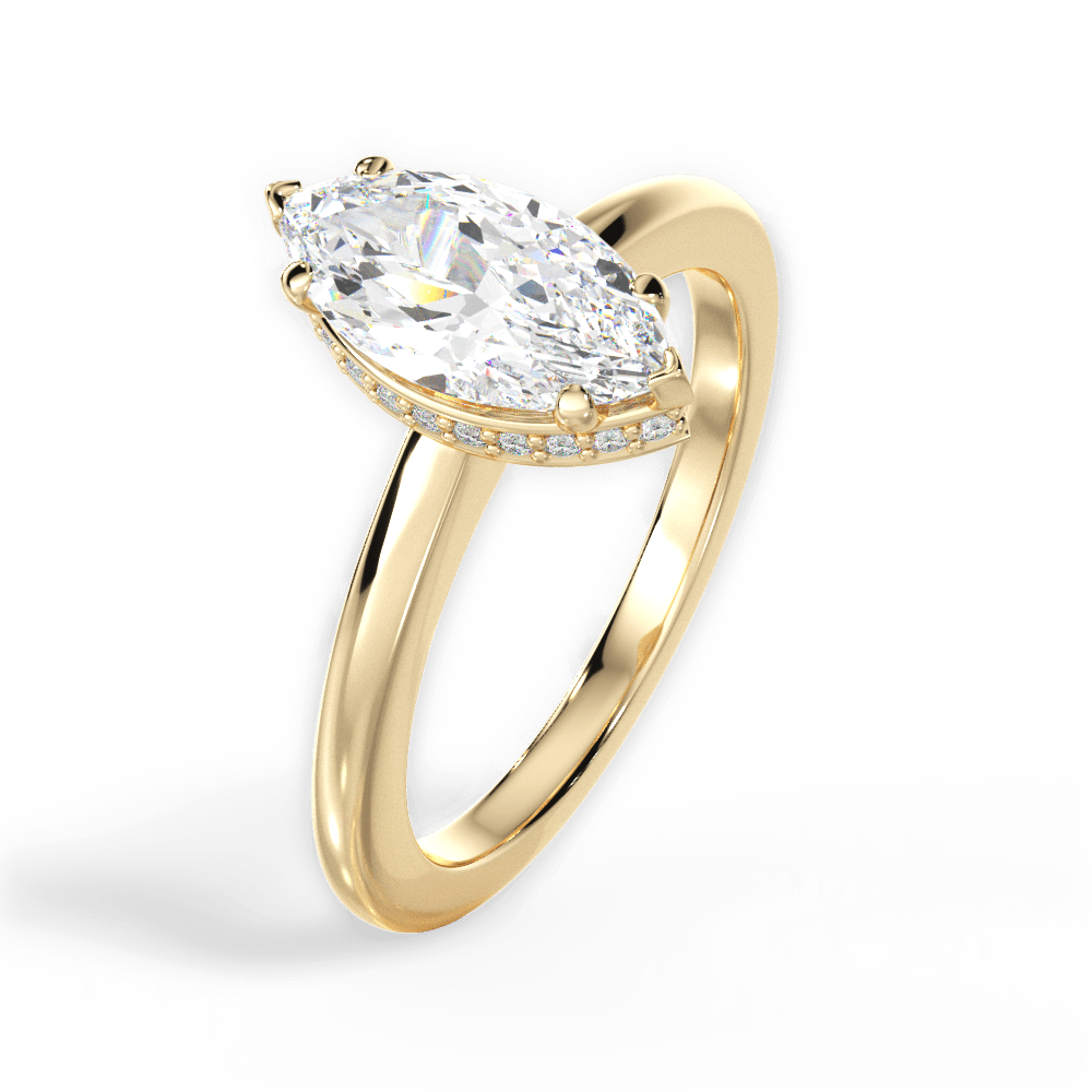 Brianna Marquise Cut Lab Grown Diamond 18Kt Yellow Gold Engagement Ring - View 4