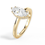 Brianna Marquise Cut Lab Grown Diamond 18Kt Yellow Gold Engagement Ring - View 4