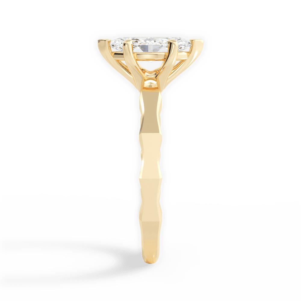 Aaliyah Marquise Cut Lab Grown Diamond 18Kt Yellow Gold Engagement Ring - View 3