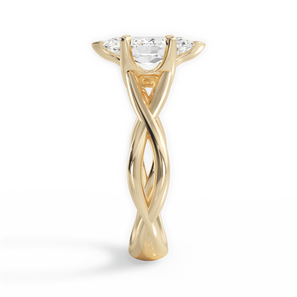 Aubrey Marquise Cut Lab Grown Diamond 18Kt Yellow Gold Engagement Ring - View 2