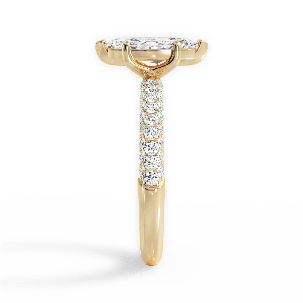 Kylie Marquise Cut Lab Grown Diamond 18Kt Yellow Gold Engagement Ring - View 2