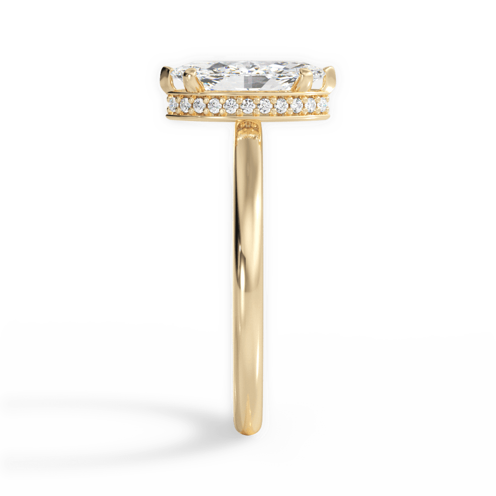Brianna Marquise Cut Lab Grown Diamond 18Kt Yellow Gold Engagement Ring - View 3