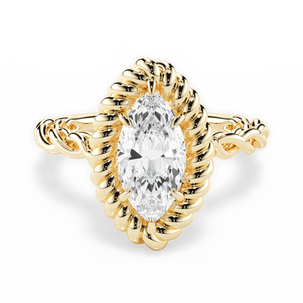 Belinda Marquise Cut Lab Grown Diamond 18Kt Yellow Gold Engagement Ring