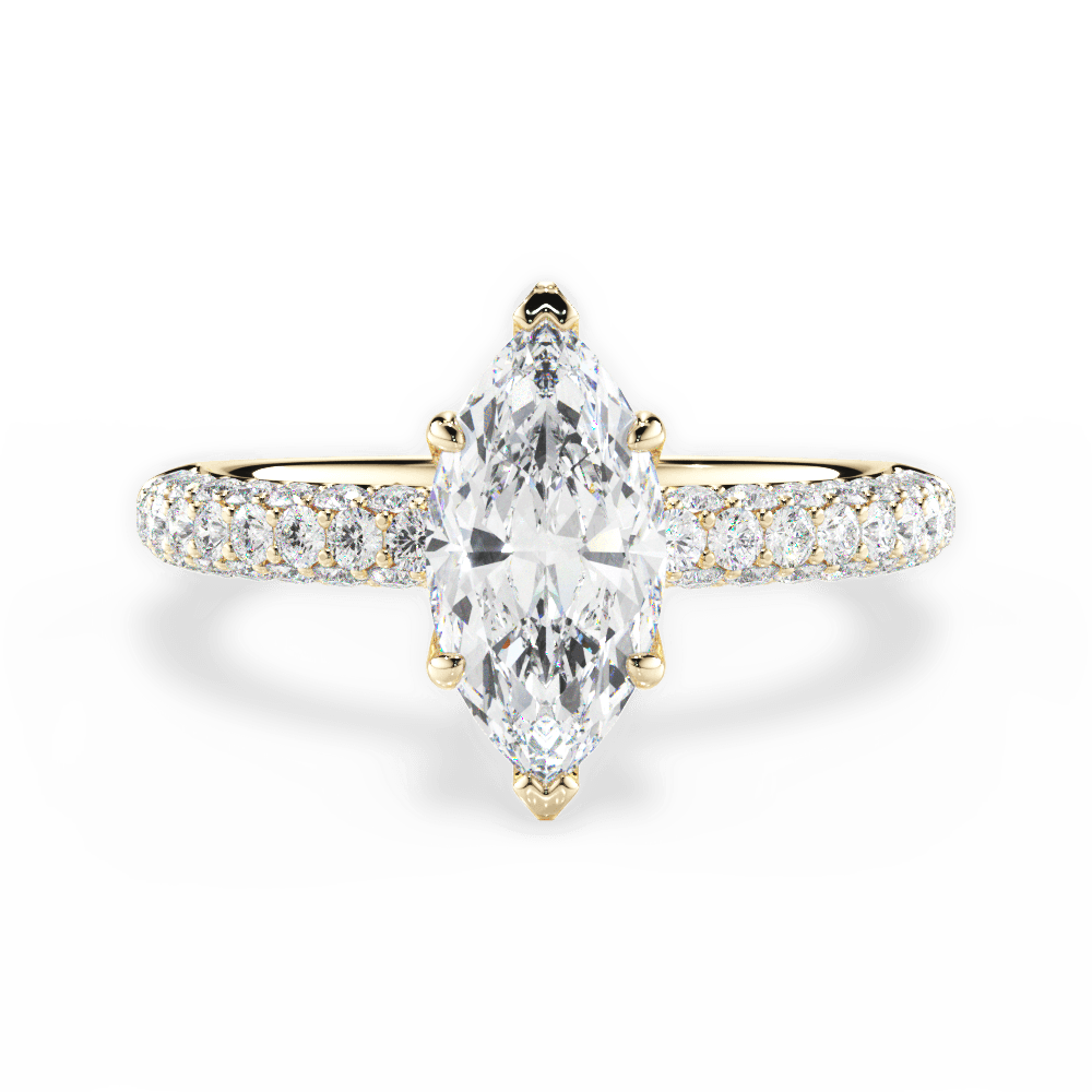 Kylie Marquise Cut Lab Grown Diamond 18Kt Yellow Gold Engagement Ring