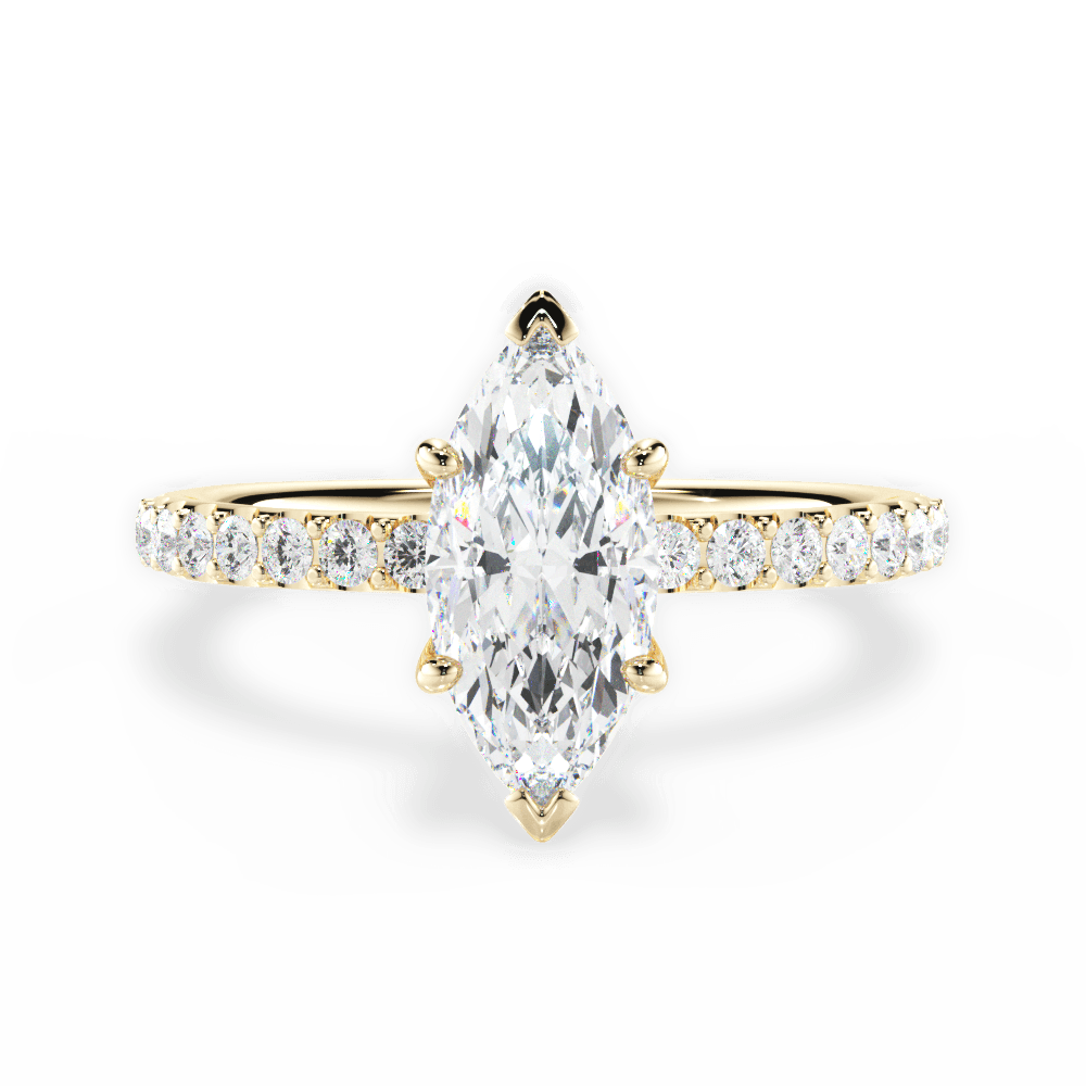 Elsie Marquise Cut Lab Grown Diamond 18Kt Yellow Gold Engagement Ring