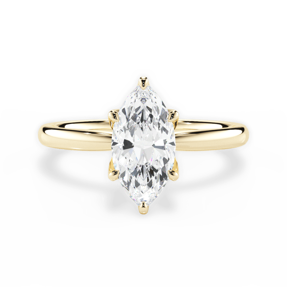 Abigail Marquise Cut Lab Grown Diamond 18Kt Yellow Gold Engagement Ring